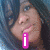 four shows a person with dark hair and blue eyes, with pink text appearing sequentially: 'i', 'love', 'Christ' over the