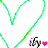 Green heart outlines with purple text 'iBy' and pink hearts on white background, animated as repeated patterns.
