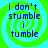 Four identical pixelated display blue text on a green and cyan spiral background with no visible animation changes