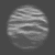 A grayscale circular icon with horizontal banding and a central dark oval shape on a solid dark gray background.