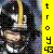 Pixelated icon shows a figure with light hair holding a guitar against dark background, yellow vertical bar on right contains black text.