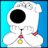 Pixelated cartoon character with large black eye, white body, and red/yellow accents on blue background.