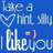 Blue background with pixelated text reading 'Late d' at top, 'V7mnl' in middle, and 'Bke you' at bottom, plus a yellow smiley face symbol.