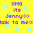 Yellow background with light blue stars and purple text repeating 'OMG its Jenny:):) talk to me:)' in a pattern