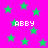 Pixelated green stars float on a bright pink background with the name 'ABBY' repeated in white block letters.