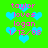 Green background with blue hearts and pink text reading 'taylor loves logan 1/12/08' in two identical vertical