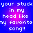 Pixelated text on a blue-to-pink gradient background with repeated phrases and spelling errors.