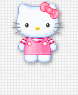 Hello Kitty avatar with pink bow and dress, static pose on background