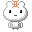 Four pixelated white rabbit-like figures with orange Gemini symbols on their heads, each in a different pose against a gray background.
