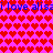 Pixelated image with repeating red heart patterns on a pink background and blue text reading "i love alisai love alisa" at top and bottom.