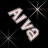 Animated buddy icon featuring stylized text with a heart symbol, transitioning from light pink to gray tones against a black background with starburst effects.