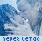 Animated contact sheet showing 13 sequential frames of a kissing couple with repeated text "NEVER LET GO" across the top and bottom borders, rendered in blue-toned pixel art style on light gray background.