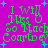 Green text on purple background with blue stars, reading "I Will Miss U So Much Courtney" in pixelated font across four repeated