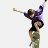 Pixelated cartoon of a person performing a skateboarding trick with text reading "forget the board" and "ride the skater" on a white background.