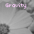 Pixelated grayscale image with pink text reading "Gravity cannot be held responsible for people falling in love" over a blurred background of indistinct shapes.