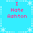 Pixelated blue background with white snowflake and dashed-line borders, displaying four identical pink text blocks reading "I Hate Ashton" in a
