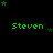 Green text 'Steven' appears in three on a black background with green stars, each showing different star arrangements
