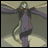 A 48x48 pixel animated contact sheet showing two frames of a character with long green hair and purple clothing against a gray background, alongside text reading "Anime IM" and "COM" on the right side.
