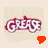 Two side-by-side animated frames of a 'Grease' logo icon with changing speech bubble colors on a light beige background.