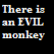 A 54x54 pixel animated contact sheet showing three frames of a cartoon monkey character with text above the image panel.