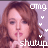 A pixelated image of a person with brown hair holding fingers to lips, surrounded by text and heart symbols on a purple background.