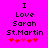Pixelated text on bright pink background with red and pink heart symbols below.