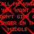 Red pixelated text on black background with red X-shaped overlays repeating across the image.
