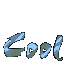 A collection of stylized 'Cool' text fragments in various colors and textures arranged across a gray background.