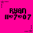 Bright pink background with repeated 'Ryan' text and date '11.07.07', surrounded by black star-shaped icons with dotted lines.