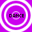 Four identical purple circular icons with white concentric rings and black 'DANCE' text centered in each ring.