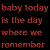 Red and purple text on black background reads "baby today the day we is the day where we remember the day we met" with repeated 'met' phrases.