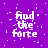 Purple background with white pixelated text 'find the force' repeated across multiple , scattered light blue square particles