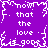 Purple background with white pixelated text repeating 'now that the love is gone' in a pattern, surrounded by white pixelated border elements