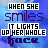 identical pixelated text-based icons showing "WHEN SHE smiles IT LIGHTS UP HER WHOLE back" with varying color and brightness across repeated