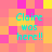Pixelated cyan text 'Claire was here!!' on a of pink, orange, and yellow squares