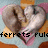 Pixelated image of two ferret-like animals in close embrace with text reading 'ferrets rule' below.