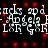 Pixelated text repeats across a black background with red dots, showing 'acks apd: acks apd', '- Angela F', and 'LXR GNR LXR GNR' in white.