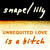 Pixelated text and gradient background with orange-brown lettering on a light beige field beneath black top section.