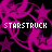 A static image with a repeating pattern of magenta star and swirl motifs on black background, overlaid with white text reading "STARSTRUCK" in pixelated font.