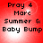 Red background with black text reading 'Pray 4 Marc Summer & Baby Bump' in four identical quadrants, each showing a subtle light gradient shift.