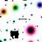 Pixelated static image showing multiple circular and square color swatches on a white background, including green, purple, brown, black, blue, pink, and gray tones.
