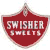 Red shield-shaped icon with white border and diamond at top, displaying 'SWISHER SWEETS' text; adjacent green background shows 'Original Icons .com' in bright green pixelated font.