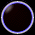 Circular icon with blue outer ring and dark brown interior showing a glowing orange light expanding from center to full brightness