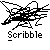 nine black scribble icons on a gray background, each labeled "Scribble" in white text below