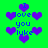 Green background with purple heart shapes and blue text reading "I love you luke" arranged in a repeating pattern.