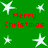 Green background with white star shapes and red 'Merry Christmas' text in four quadrants.