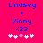 Blue text 'Lindsey + Vinny <33' on bright pink background with white and light pink hearts below.
