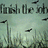 Pixelated image with partial text reading "frank the int" at top, scattered dark shapes on light greenish background, and vertical lines resembling grass or reeds below.