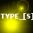 Animated yellow and black buddy icon with white text 'TYPE_[S]TYPE_[S]' and pulsing circular light effects.