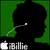 Pixelated green and black silhouette icon with white Apple logo and partial text "Bill" at bottom left, static single-frame image.